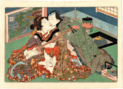 KISSING A SHAMISEN PLAYER (Utagawa Kunisada)