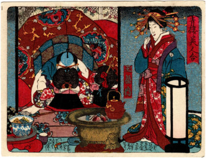 COMPARISONS OF BEAUTIES OF THE PLEASURE QUARTERS: THE TAMAYA HOUSE (Utagawa School)