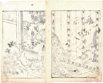 NOBLE COUPLE AND YOUNG VOYEUR (Kitagawa Utamaro)