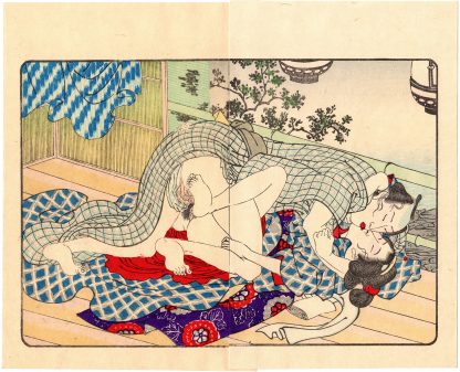 FASHIONABLE TEXTILE PATTERNS: SUMMER BALCONY (Utagawa Kuniyoshi)