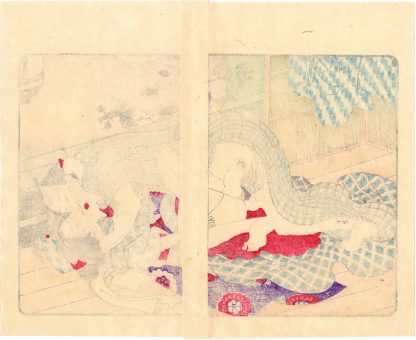 FASHIONABLE TEXTILE PATTERNS: SUMMER BALCONY (Utagawa Kuniyoshi)