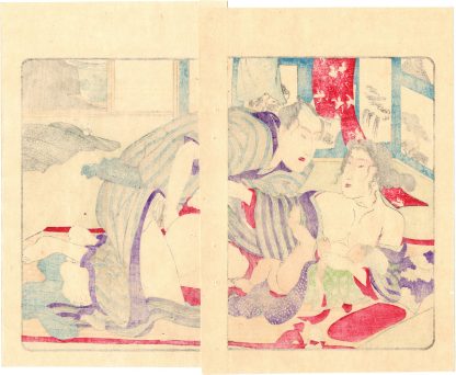 FASHIONABLE TEXTILE PATTERNS: BREASTFEEDING (Utagawa Kuniyoshi)