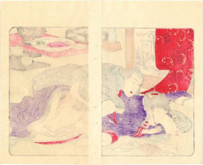 FASHIONABLE TEXTILE PATTERNS: IN THE TEAHOUSE (Utagawa Kuniyoshi)