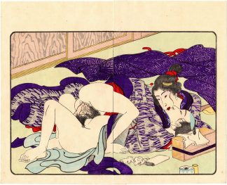 FASHIONABLE TEXTILE PATTERNS: PASSIONATE KISS (Utagawa Kuniyoshi)
