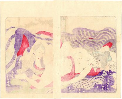 FASHIONABLE TEXTILE PATTERNS: STARING HER PRIVATE PARTS (Utagawa Kuniyoshi)
