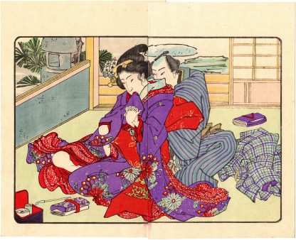 FASHIONABLE TEXTILE PATTERNS: SEDUCING A YOUNG BEAUTY (Utagawa Kuniyoshi)