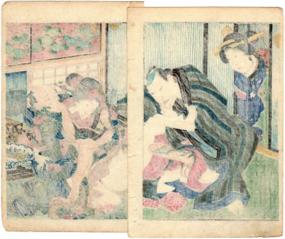 A MIRROR OF LUSTFUL FLOWERS: FORCING A YOUNG WOMAN (Koikawa Shozan)
