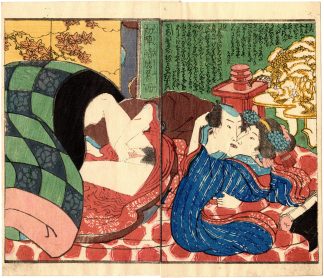 THE NIGHT BATTLE OF THE BEDROOM: BRILLIANTLY LEADING THE BATTLE OF THE FIRST NIGHT (Utagawa School)