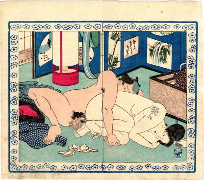 THE VAGINA TAOIST: LOVERS NEXT TO A BRAZIER (Utagawa Sadatora)