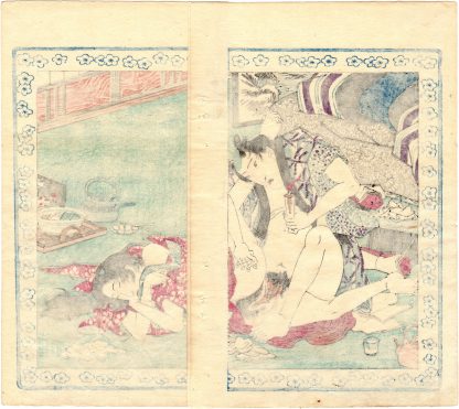 THE VAGINA TAOIST: AMOROUS ENCOUNTER IN THE LIGHT OF A CANDLE (Utagawa Sadatora)