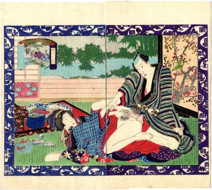 FIFTY-FOUR CHAPTERS OF FLOATING WORLD GENJI: BAMBOO RIVER (Utagawa Kunimori II)