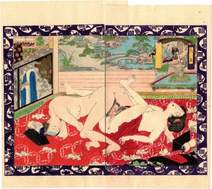 FIFTY-FOUR CHAPTERS OF FLOATING WORLD GENJI: A HUT IN THE EASTERN PROVINCES (Utagawa Kunimori II)