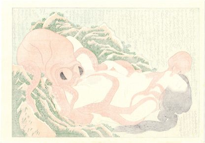 OCTOPUSES AND SHELL DIVER (Katsushika Hokusai)