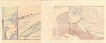 HAIRY MAN AND RUDE VOYEUR (Utamaro School)