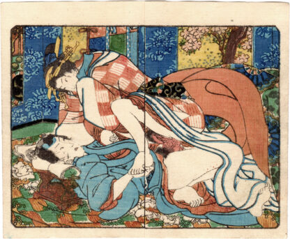 SPRING POEMS: ASHIKAGA MITSUUJI ENJOYING A BEAUTY (Utagawa Kunisada)