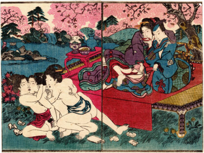 FIRST-TIME PRINCESSES: CELEBRATING CHERRY BLOSSOMS (Utagawa Sadafusa)