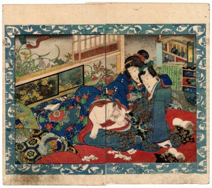 FIFTY-FOUR CHAPTERS OF FLOATING WORLD GENJI: AN AUTUMN TEMPEST (Utagawa Kunimori II)