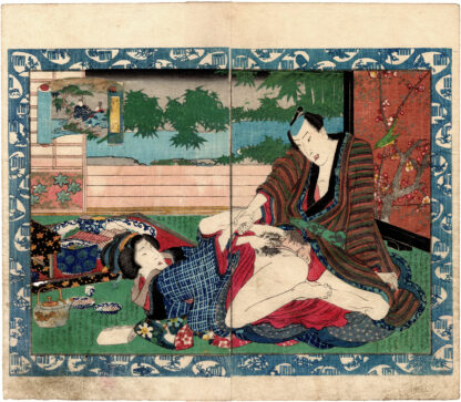 FIFTY-FOUR CHAPTERS OF FLOATING WORLD GENJI: BAMBOO RIVER (Utagawa Kunimori II)