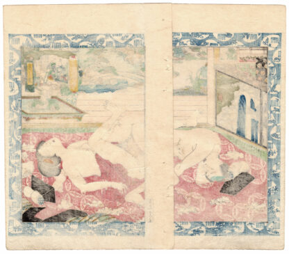 FIFTY-FOUR CHAPTERS OF FLOATING WORLD GENJI: A HUT IN THE EASTERN PROVINCES (Utagawa Kunimori II)
