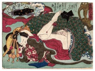 TWELVE BOXES OF SEXUAL DESIRE: HAIRPIN BOX (Utagawa School)