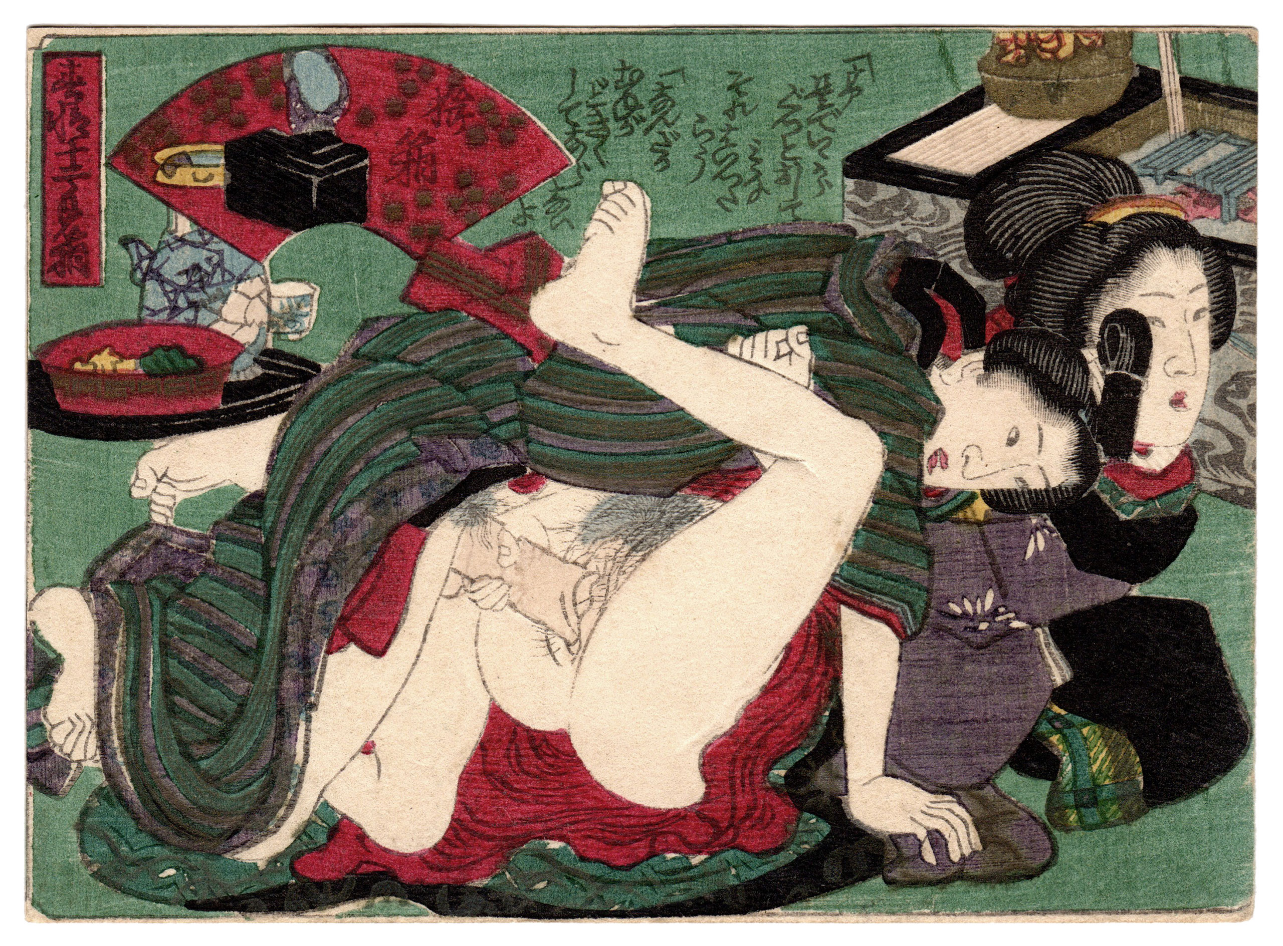 TWELVE BOXES OF SEXUAL DESIRE: COMB BOX (Utagawa School)